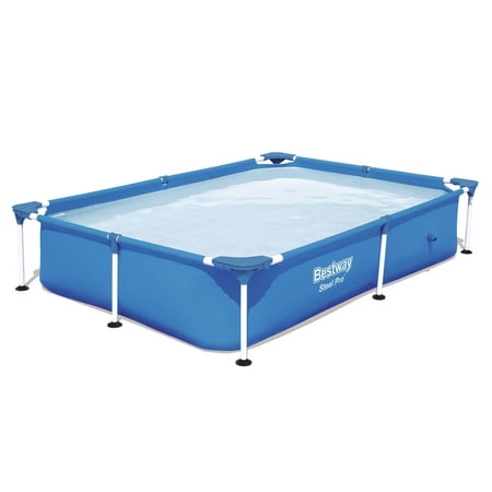 Bestway 7.25ft x 5ft x 17in Steel Pro Rectangular Above Ground Swimming (Best Way To Remove Small Dents)