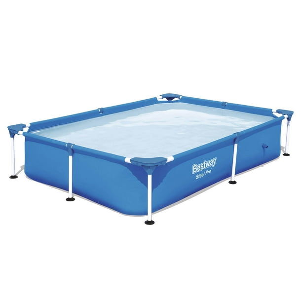 Bestway Steel Pro 7 25 X 4 9 X 1 4 Ft Rectangular Above Ground Kids Swimming Pool Walmart Com Walmart Com