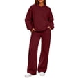 thumbnail image 3 of Sweatshirt Sets for Women Loose-fitting Sports Hooded Sweatshirt With Pockets And Wide-leg Pants Set for Daily Wear, 3 of 8