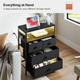 thumbnail image 4 of GUNAITO Led Nightstand Set of 2 with 4 Drawers Bedside Table with Charging Station Wide End Table with Storage Shelf for Living Room,Gray, 4 of 10
