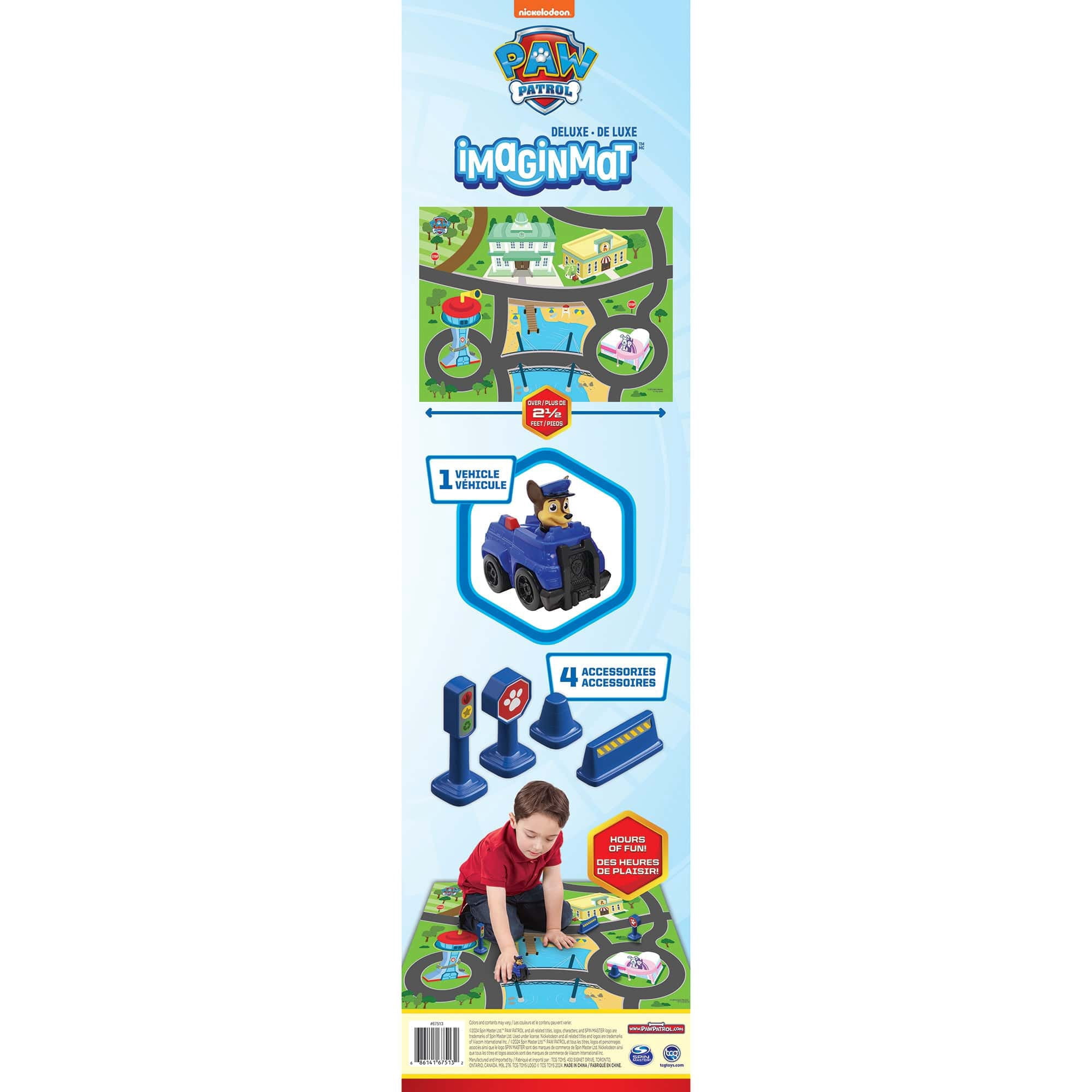 Imaginmat: Deluxe - Paw Patrol - Floor Playmat & Toy Car, 30.5 x 20.5", Character Vehicle & Road Accessories, Durable EVA Foam Mat, Licensed, Kids 3+