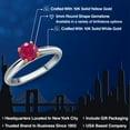 thumbnail image 2 of Gem Stone King 10K Two Tone Gold Red Ruby Solitaire Engagement Ring for Women | 0.55 Cttw | Round 5MM | Gemstone July Birthstone | Size 5, 2 of 6