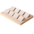 thumbnail image 2 of kurtrusly Wood Earring Card Holder w/ Tray Jewelry Display for Accessory 8 Pair Cream 1Set, 2 of 6