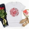 thumbnail image 1 of Meichang T-Shirts Joyeuse Saint-Valentin Femmes Mignon Imprimé Cœur T-Shirts Mignons Hauts Col Rond Manches Courtes T-Shirts de Vacances Saint-Valentin, 1 of 4