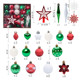 thumbnail image 2 of Juego de adornos para árbol de Navidad de 58 piezas Colgante de estrella de bola de Navidad inastillable colorido Adepaton  CPB-SSW226-4, 2 of 5