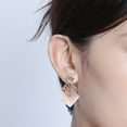 thumbnail image 3 of enjoywould 2Pcs/Set Femmes Creux Géométrique Pendentif Carré Brillant Strass Faux Opale Incrusté Collier Réglable Boucles d'Oreilles Drop Set, 3 of 4
