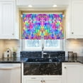 thumbnail image 5 of Yayeee Kitchen Curtains Tier Pair Light Filtering 27"x24" Rod Pocket Short Cafe Window Panel, Vibrant Geometric Pattern, 5 of 7