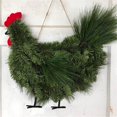 thumbnail image 2 of Guirnalda de gallo y gallina para puerta de entrada de Navidad, guirnalda de hojas verdes con ramas de Navidad, guirnalda de puerta de campo de granja para Navidad, hogar y exterior, 2 of 4