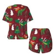 thumbnail image 5 of Naloa Dinosaur Christmas Happy New Year Women's Short-Sleeved Pajama Set, Loungewear, Summer pajamas, Breathable Cozy - 4X-Large, 5 of 9