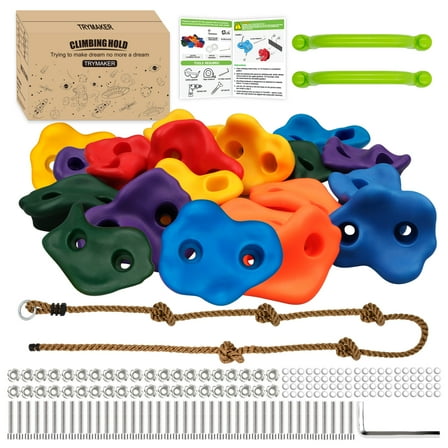 Trymaker Climbing Holds,Rock Climbing Wall for Kids,20PCS Climbing Grips Set for Children and Adult Outdoor