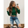 thumbnail image 3 of MOYIKO Mock Turtleneck for Women Long Sleeve Fitted Shirts Tight Tops Tees, 3 of 8