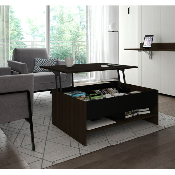 Bestar Small Space 37 Inch Lift Top, Small Coffee Table With Storage And Lift Top