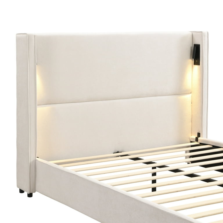 Paxton Modern Queen Upholstered Bed, Platform Bed with