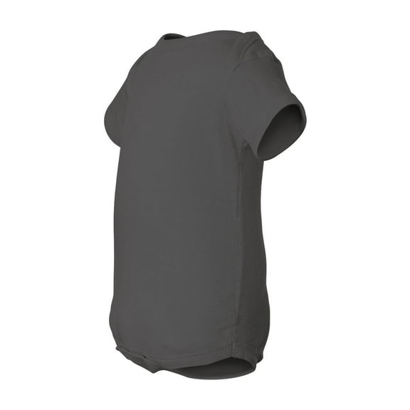 Rabbit Skins, Baby Soft Short-Sleeve Bodysuit , Charcoal, 12 Months