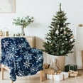 thumbnail image 6 of Winter Snowflake Blanket Blue White Snowflake Throw Blanket Soft Plush Blanket for Winter Christmas Home Bed Sofa Couch Chair, 50 x 60 Inch, 6 of 6