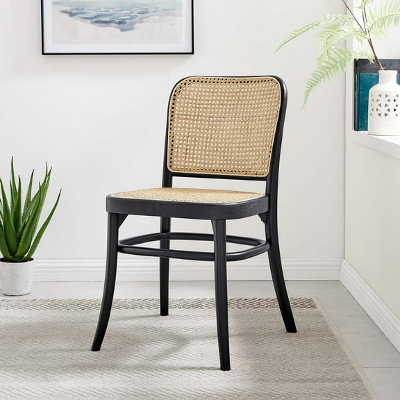 Modway Winona Wood Dining Side Chair in Black