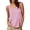 Pink, variant on Women's Sleeveless Top – Casual Houndstooth Print with Asymmetric Button Placket & Side Slit