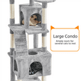 thumbnail image 5 of Alden Design 72″ H Multi-Level Large Cat Tree with 2 Cozy Perches for Medium Cats, Light Gray, 5 of 7