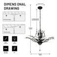 thumbnail image 5 of LUOLAX Modern Crystal Chandelier 7-Light Black Branches Ceiling Lamp Pendant Fixtures, 5 of 17