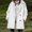 *White, variant on ClodeEU Women's Faux Suede Fleece-Lined Coat With Toggle Button ,Lapel Collar Jacket Coat with Pockets Black,Womens Plus L