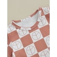 thumbnail image 6 of Suealasg Kids Boys Summer Outfits Clothes 6M 1T 2T 3T Short Sleeve Checkerboard Print T-Shirt Tops Elastic Shorts 2Pcs Causal Beach Clothing for Toddler Boy, 6 of 9