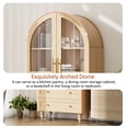 thumbnail image 4 of Walsunny 70"Tall Arched Kitchen Pantry,Storage Cabinet with Glass Doors and Adjustable Shelves,Freestanding Kitchen Hutch Cabinet for Dining Room,Living Room,Reading Room,Nature, 4 of 8