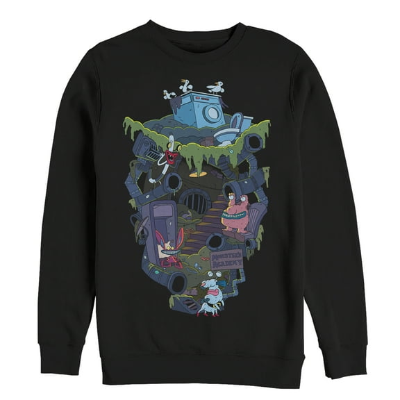 Men's Aaahh!!! Real Monsters Underground Lair  Sweatshirt Black 3X Large