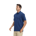 thumbnail image 4 of Zfeel Men's Breathable Polo Shirt, Casual Polo for Adult, Pure Stretch Polyester, Navy, M, 4 of 5