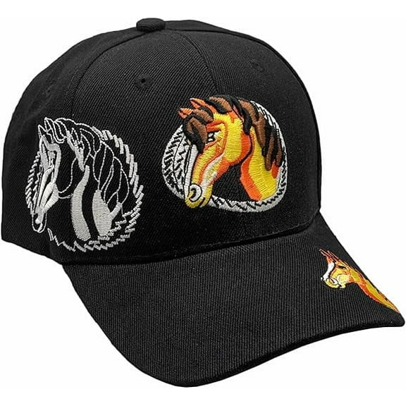 3D Raised Embroidery Horse Farm Baseball Cap Hat, Multiple Colors