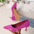 thumbnail image 4 of Women's Low Heel Pumps Fashion Solid Color Shallow Mouth Pumps Shoes Pointed Toe Slip-on Classic Pumps for Partying Wedding, 4 of 6