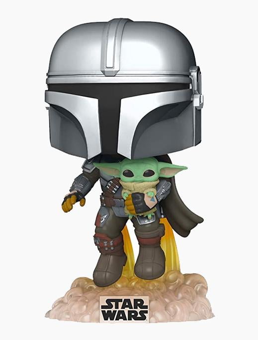 Funko Pop The Mandalorian With Jet Pack And Child Grogu Baby Yoda 402 BN 