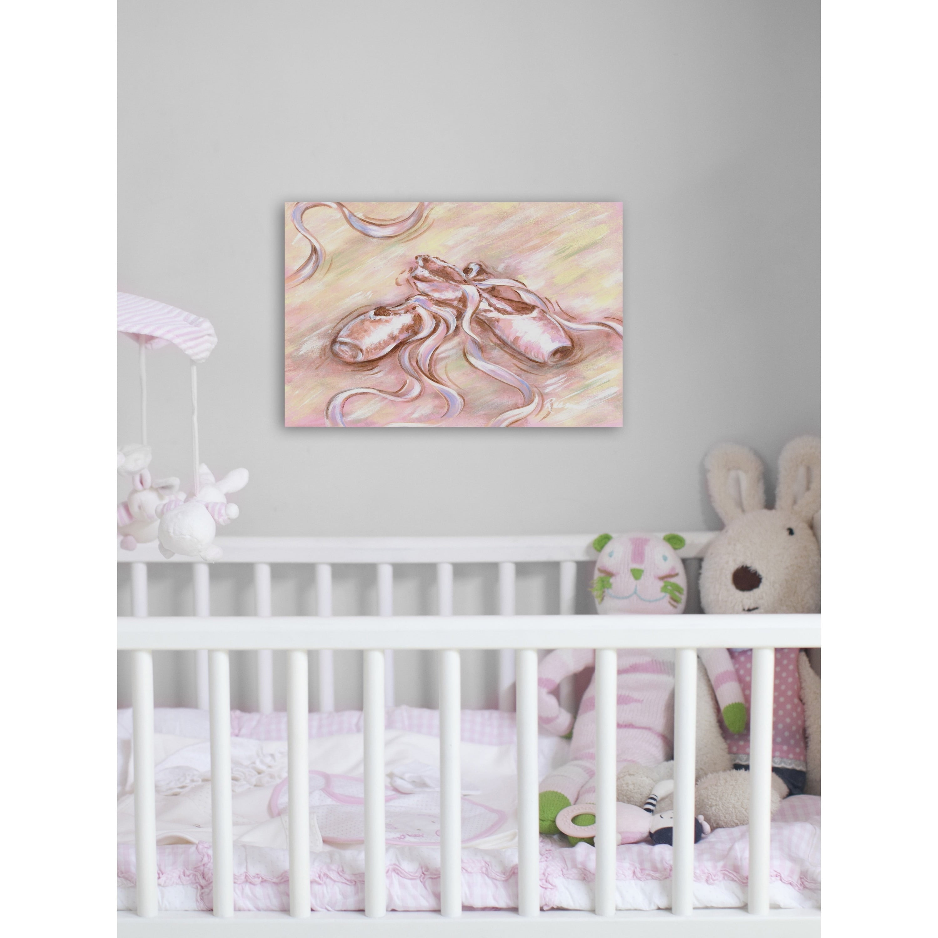 Marmont Hill "Toe Shoes" by Reesa Qualia Painting Print on Wrapped Canvas