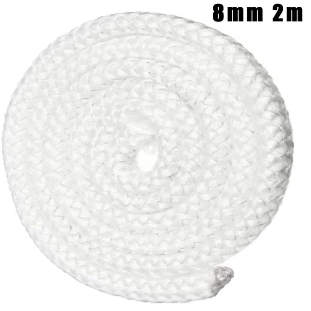 Luckyn 8mm Fiberglass Stove Fire Rope Furnace Door Firedoor Rope,Hightemperature Fireproof Sealing Rope,Wood Burning Stove 2m Length Log Burner Door Seal