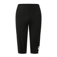 thumbnail image 4 of Yolossia Womens Plus Size Stretch Leggings Hollow Out Pull On Capri Pants, 4 of 4