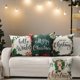 thumbnail image 2 of Fundas de almohada navideñas, fundas de almohada de lino de 18 x 18 pulgadas, decoraciones navideñas para sofá cama, sofá, decoración verde para el hogar, juego de 4, 2 of 4