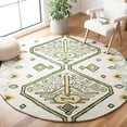 thumbnail image 2 of SAFAVIEH Aspen Eirann Southwestern Wool Area Rug, Ivory/Yellow, 7' x 7' Round, 2 of 8