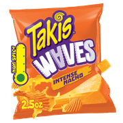 Takis Intense Nacho Waves 2.5 oz Snack Size Bag, Cheese Wavy Potato Chips