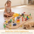thumbnail image 5 of WoodenEdu 60Pcs Train Set for 3 Year Old Boys, Double-Side Wooden Train Set Tracks for Toddlers, Fits Brio, Thomas, Melissa and Doug, Kids Wood Train Toys for 3 4 5 Year Old Boys and Girls, 5 of 6