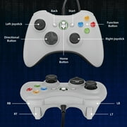 وحدة تحكم للكمبيوتر الشخصي، وحدة تحكم سلكية لجهاز Xbox 360/PC، كابل USB مقاس 71 بوصة/1.8 متر، اهتزاز مزدوج - أبيض