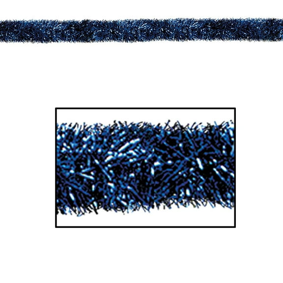 Beistle 100' Festive Shiny Blue Gleam 'N Tinsel Holiday Garland - Unlit