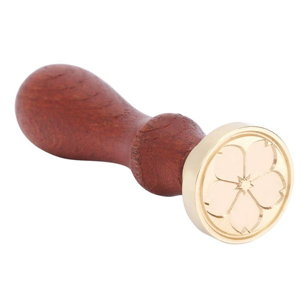 Wdftyju Sellos de cera de sellado de Metal con mango de madera de planta Retro, sello para manualidades DIY (C038) Wdftyju 2kk7jn6fj0dd5th8D04