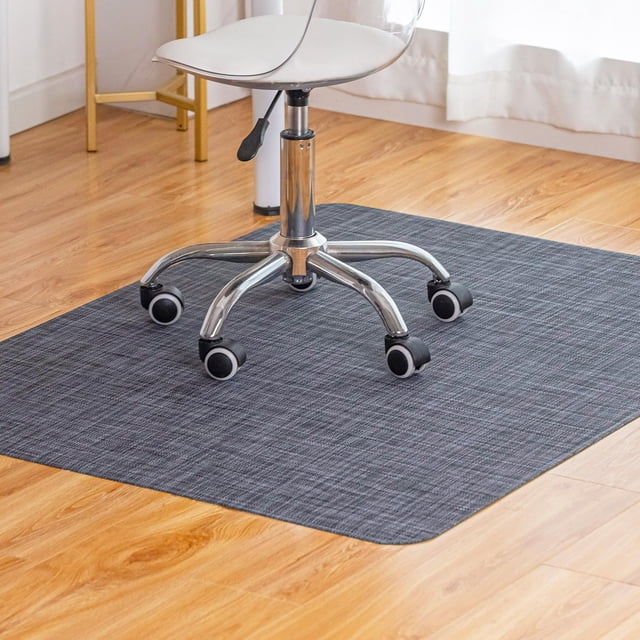 Baroyal Office Chair Mat for Hardwood Floor Under Desk Computer Rolling Chair Mat for Wood/Tile Floor Non-Slip Heavy Duty Desk Rug PVC Plastic Hard F