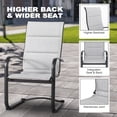 thumbnail image 4 of Nuu Garden Patio Chairs Set of 4, Outdoor Padded Textilene Patio Dining Chairs, Breathable Spring Motion Textile High Back Outdoor Dining Chairs, Gray, 4 of 9