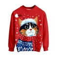 thumbnail image 5 of Byoo Cat Print Sweater for Toddler Boy Christmas Full Sleeve Round Neck Knit Ribbed Xmas Sweatshirt Soft Holiday Pullover Top, 5 of 5