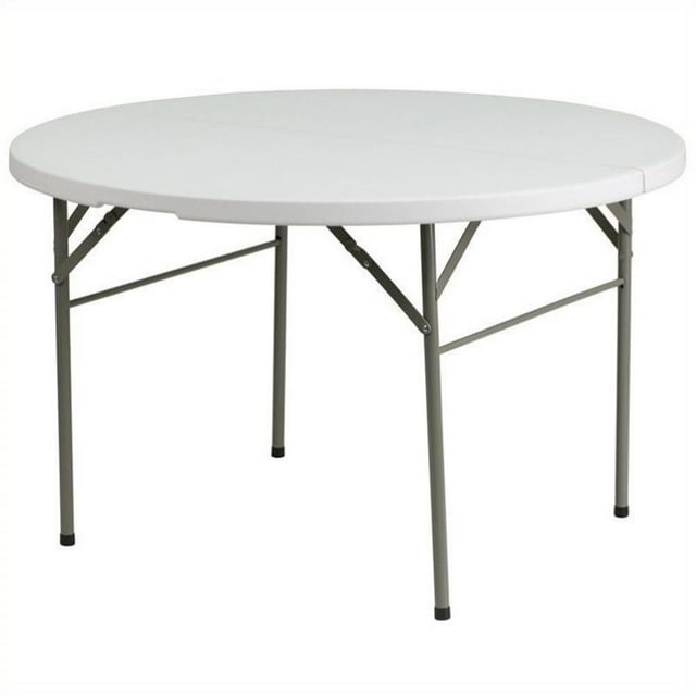 Kingfisher Lane Table Pliante Ronde en Granit à Deux Volets de 60,5 Po, Blanche