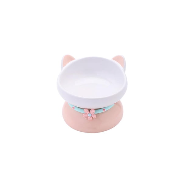 Cuenco Para Mascotas Orejas De Gatito Lindas Cuenco Alto Cerámica Alimentador De Mascotas Contenedor De Alimentación Anti Vómitos Cuenco Elevado De Cerámica Antideslizante Y Seguro Plato Con Título Noticed PT001630-01