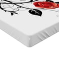 thumbnail image 2 of Ambesonne Gothic Fitted Sheet, Swirling Roses Garden, King Size, Vermilion Black White, 2 of 3