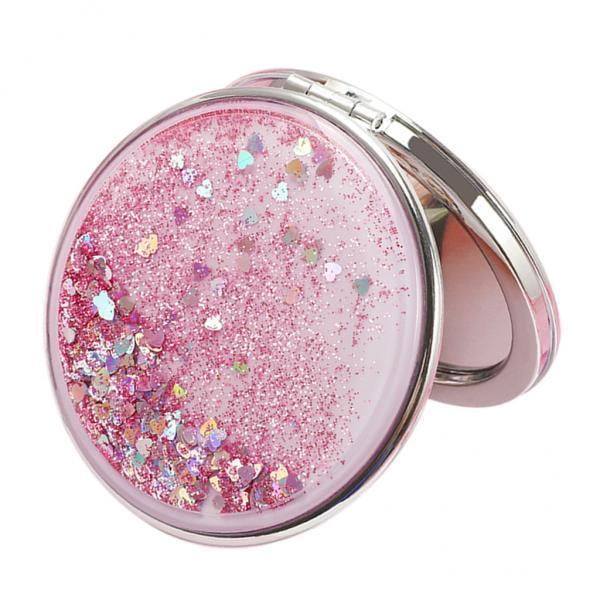 2x Espejo con y 2x Aumentos, Espejo , Espejo Cosmético, - Rosa, shamjiam Espejo de maquillaje compacto de viaje