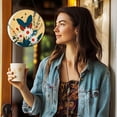thumbnail image 6 of Butterfly and Daisy Flowers Stained Glass Suncatcher Colored Handmade Window Hangings Glass Suncatcher Crafts Kits for Indoor Garden Christmas Decor and Memorial 16x16cm(3), 6 of 7