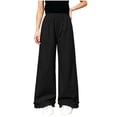 thumbnail image 3 of Rvasteizo Girls Wide Leg Sweatpants Ruffled Hem High Waist Casual Kids Long Pants 5-15Y 13 Years, 3 of 5